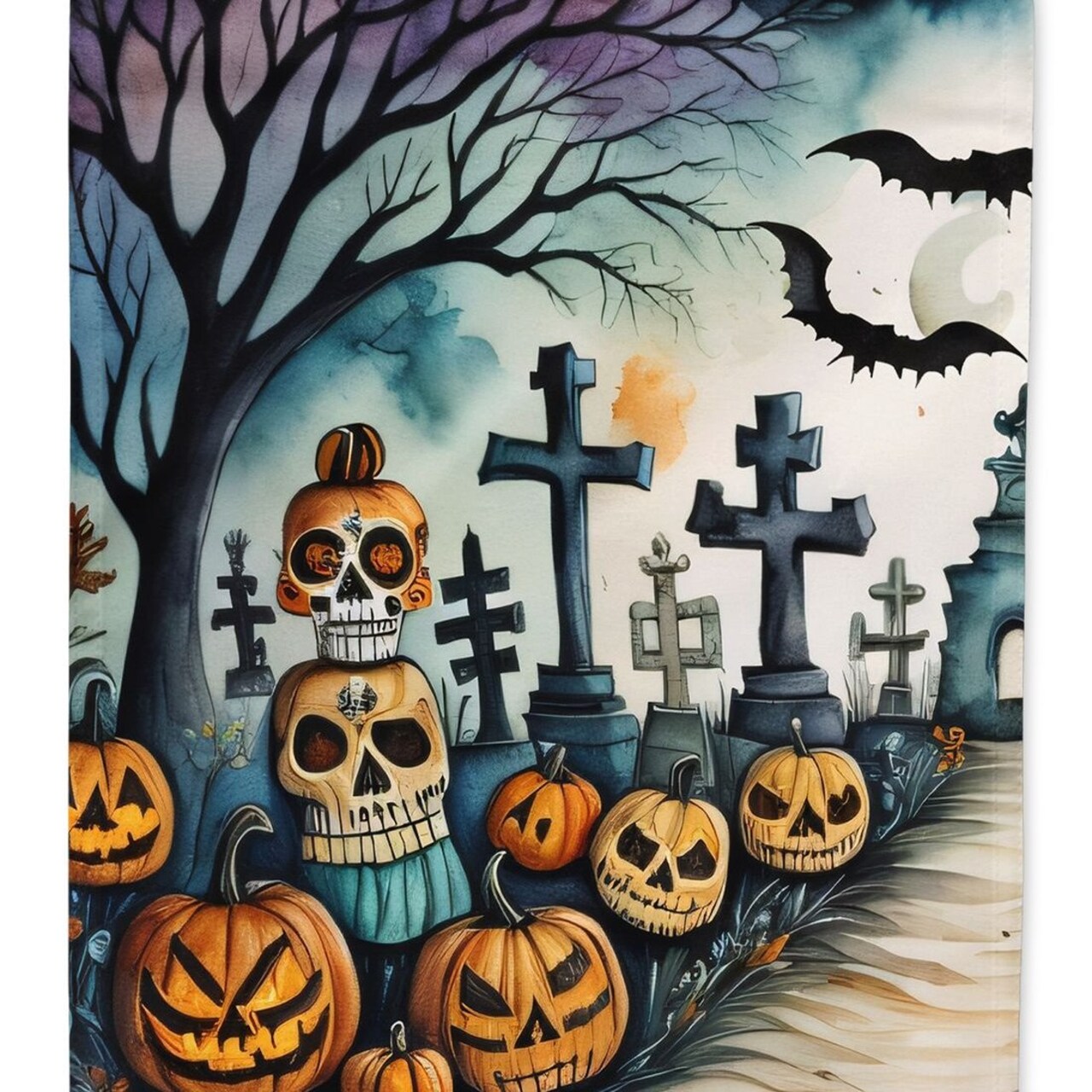 Edge Collections - 11 1/4" X 15 1/2" - Multicolor - Garden Day Of The Dead Halloween Garden Flag - 1 Piece
